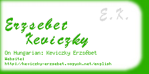 erzsebet keviczky business card